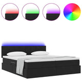 Letto con luci a strisce a LED Nero 180 x 200 cm Velluto