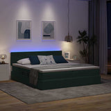 Letto con luci a strisce a LED Verde Scuro 180 x 200 cm Velluto