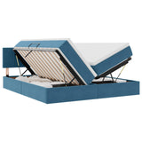 Letto con strisce LED Blu Scuro 180 x 200 cm Velluto