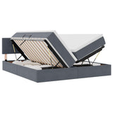 Letto con testiera Grigio scuro 200 x 200 cm Velluto