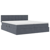 Letto con testiera Grigio scuro 200 x 200 cm Velluto