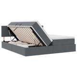 Letto con testiera Grigio scuro 200 x 200 cm Velluto