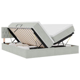Letto con testiera Grigio chiaro 180 x 200 cm Velluto
