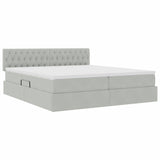Letto con testiera Grigio chiaro 180 x 200 cm Velluto