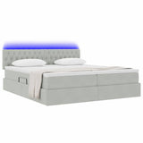 Letto con testiera Grigio chiaro 180 x 200 cm Velluto