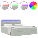 Letto con testiera Grigio chiaro 180 x 200 cm Velluto