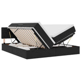 Letto con luci a strisce a LED Nero 180 x 200 cm Velluto