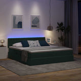 Letto con strisce LED Verde Scuro 180 x 200 cm Velluto