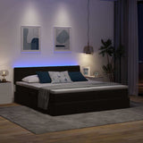 Letto con luci a strisce a LED Nero 200 x 200 cm Velluto