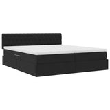 Letto con luci a strisce a LED Nero 200 x 200 cm Velluto