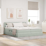 Letto con testiera Grigio chiaro 180 x 200 cm Velluto
