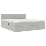 Letto con testiera Grigio chiaro 180 x 200 cm Velluto