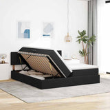 Letto con luci a strisce a LED Nero 180 x 200 cm Velluto