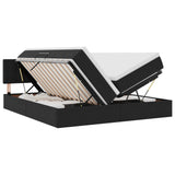 Letto con luci a strisce a LED Nero 180 x 200 cm Velluto