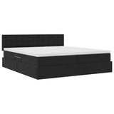Letto con luci a strisce a LED Nero 180 x 200 cm Velluto