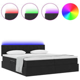 Letto con luci a strisce a LED Nero 180 x 200 cm Velluto