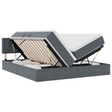 Letto con strisce LED Grigio scuro 200 x 200 cm Velluto