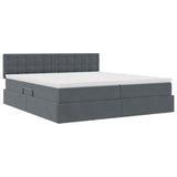 Letto con strisce LED Grigio scuro 200 x 200 cm Velluto