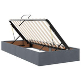 Letto con strisce LED Grigio scuro 200 x 200 cm Velluto