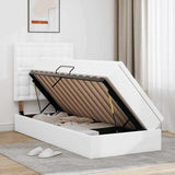 Letto con Contenitore Bianco Puro 90 x 200 cm Pelle Sintetica
