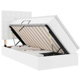 Letto con Contenitore Bianco Puro 90 x 200 cm Pelle Sintetica