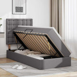 Letto con Contenitore Grigio 90 x 200 cm Pelle Sintetica