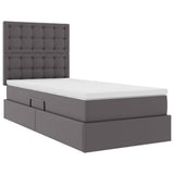Letto con Contenitore Grigio 90 x 200 cm Pelle Sintetica