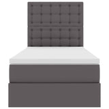 Letto con Contenitore Grigio 90 x 200 cm Pelle Sintetica