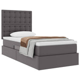 Letto con Contenitore Grigio 90 x 200 cm Pelle Sintetica