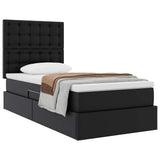 Letto con Contenitore Nero 100 x 200 cm Pelle Sintetica