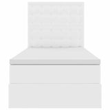 Letto con Contenitore Bianco Puro 100 x 200 cm Pelle Sintetica