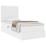 Letto con Contenitore Bianco Puro 100 x 200 cm Pelle Sintetica