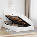 Letto con Contenitore Bianco 120 x 190 cm Pelle Sintetica