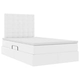 Letto con Contenitore Bianco 120 x 190 cm Pelle Sintetica