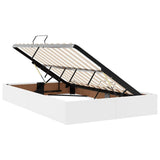 Letto con Contenitore Bianco 120 x 190 cm Pelle Sintetica