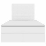 Letto con Contenitore Bianco 120 x 190 cm Pelle Sintetica