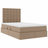 Letto con Contenitore Cappuccino 120 x 190 cm Pelle Sintetica