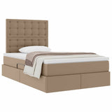 Letto con Contenitore Cappuccino 120 x 190 cm Pelle Sintetica