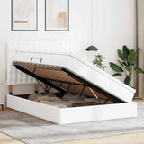 Letto con Contenitore Bianco Puro 140 x 190 cm Pelle Sintetica