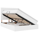 Letto con Contenitore Bianco Puro 140 x 190 cm Pelle Sintetica