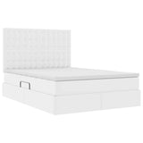 Letto con Contenitore Bianco Puro 140 x 190 cm Pelle Sintetica