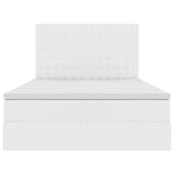 Letto con Contenitore Bianco Puro 140 x 190 cm Pelle Sintetica