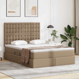 Letto con Contenitore Cappuccino 140 x 190 cm Pelle Sintetica