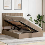 Letto con Contenitore Cappuccino 140 x 190 cm Pelle Sintetica