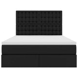 Letto con Contenitore Nero 140 x 200 cm Pelle Sintetica
