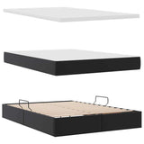 Letto con Contenitore Nero 140 x 200 cm Pelle Sintetica
