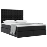 Letto con Contenitore Nero 140 x 200 cm Pelle Sintetica
