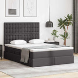Letto con Contenitore Grigio 140 x 200 cm Pelle Sintetica