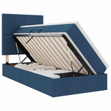 Letto con contenitore e materasso Blu 90 x 190 cm Tessuto