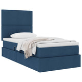 Letto con contenitore e materasso Blu 90 x 190 cm Tessuto